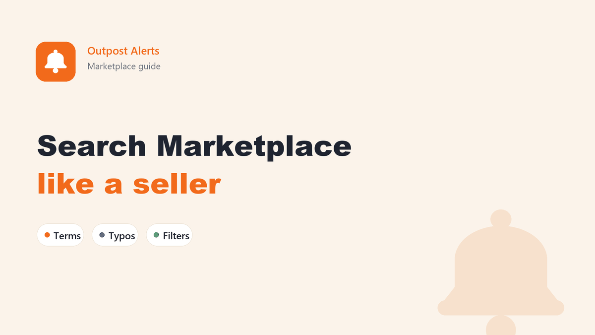 Facebook Marketplace search box with seller-style search terms, a misspelt listing and a minimum price filter